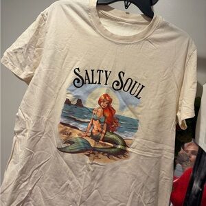 Cream 'Salty Soul' Mermaid Graphic Tee